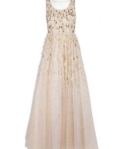 Aidan Mattox - MD1E201850 Floral Applique Scoop A-line Gown Formal Gowns 7 Aidan Mattox - MD1E201850 Floral Applique Scoop A-line Gown Formal Gowns