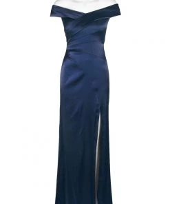Formal Gowns Aidan Mattox - MD1E202005 Pleated Off-Shoulder Satin Trumpet Dress 7 Formal Gowns Aidan Mattox - MD1E202005 Pleated Off-Shoulder Satin Trumpet Dress