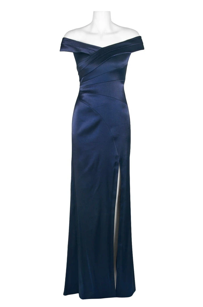 Formal Gowns Aidan Mattox - MD1E202005 Pleated Off-Shoulder Satin Trumpet Dress 4 Formal Gowns Aidan Mattox - MD1E202005 Pleated Off-Shoulder Satin Trumpet Dress