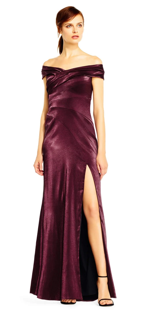 Formal Gowns Aidan Mattox - MD1E202005 Pleated Off-Shoulder Satin Trumpet Dress 3 Formal Gowns Aidan Mattox - MD1E202005 Pleated Off-Shoulder Satin Trumpet Dress