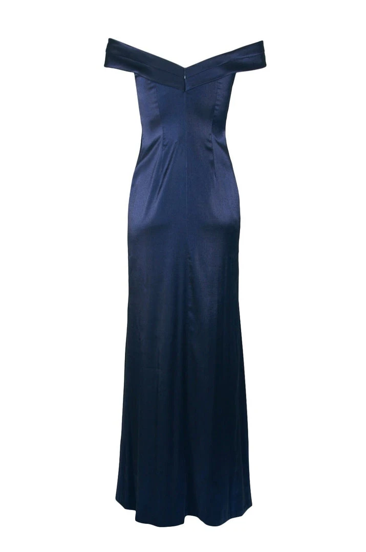 Formal Gowns Aidan Mattox - MD1E202005 Pleated Off-Shoulder Satin Trumpet Dress 5 Formal Gowns Aidan Mattox - MD1E202005 Pleated Off-Shoulder Satin Trumpet Dress