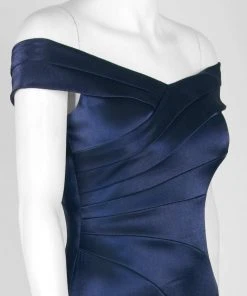 Formal Gowns Aidan Mattox - MD1E202005 Pleated Off-Shoulder Satin Trumpet Dress 9 Formal Gowns Aidan Mattox - MD1E202005 Pleated Off-Shoulder Satin Trumpet Dress