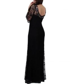 Aidan Mattox - MD1E202735 Floral Lace Bateau Trumpet Dress