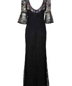 Aidan Mattox - MD1E202735 Floral Lace Bateau Trumpet Dress