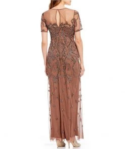 Formal Gowns Aidan Mattox - MD1E202875 Embellished Illusion Jewel Sheath Dress