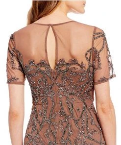 Formal Gowns Aidan Mattox - MD1E202875 Embellished Illusion Jewel Sheath Dress