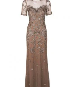 Formal Gowns Aidan Mattox - MD1E202875 Embellished Illusion Jewel Sheath Dress