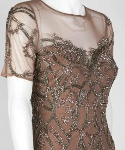 Formal Gowns Aidan Mattox - MD1E202875 Embellished Illusion Jewel Sheath Dress