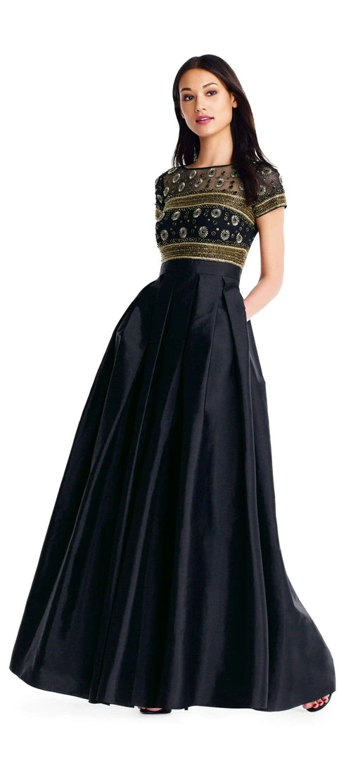 Formal Gowns Aidan Mattox - MD1E203083 Illusion Beaded Bodice Taffeta Ballgown 3 Formal Gowns Aidan Mattox - MD1E203083 Illusion Beaded Bodice Taffeta Ballgown
