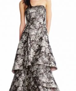 Aidan Mattox - MD1E203108 Strapless Tiered Hem Long A-line Gown Formal Gowns