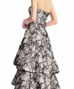 Aidan Mattox - MD1E203108 Strapless Tiered Hem Long A-line Gown Formal Gowns