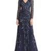 Formal Gowns Aidan Mattox - MD1E203314 Embellished Sheer Long Sleeves A-line Dress 1 Formal Gowns Aidan Mattox - MD1E203314 Embellished Sheer Long Sleeves A-line Dress