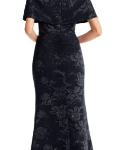 Aidan Mattox - MD1E203576 Off-Shoulder Floral Printed Trumpet Gown