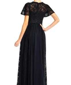 Formal Gowns Aidan Mattox - MD1E204601 Embellished Lace A-Line Gown 8 Formal Gowns Aidan Mattox - MD1E204601 Embellished Lace A-Line Gown