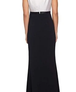 Aidan Mattox - MD1E204823 Drape V Neck Sheath Dress
