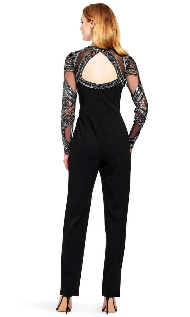 Long Dresses Aidan Mattox - MD1E204888 Bedazzled Long Sleeves Jewel Neck Jumpsuit 4 Long Dresses Aidan Mattox - MD1E204888 Bedazzled Long Sleeves Jewel Neck Jumpsuit