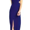 Formal Gowns Aidan Mattox - MN1E200908 Plunging V-neck Crepe Sheath Dress