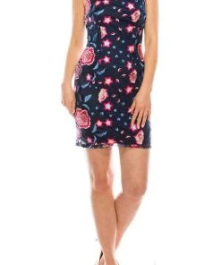 Aidan Mattox - MN1E201091 Sleeveless Embroidered Sheath Dress Cocktail Dresses