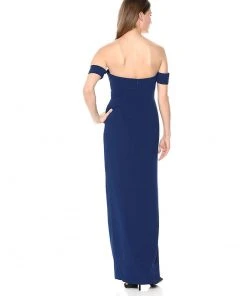 Formal Gowns Aidan Mattox - MN1E201813 Off-Shoulder Solid Crepe Column Dress