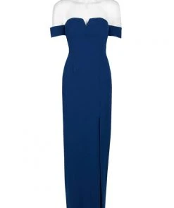 Formal Gowns Aidan Mattox - MN1E201813 Off-Shoulder Solid Crepe Column Dress