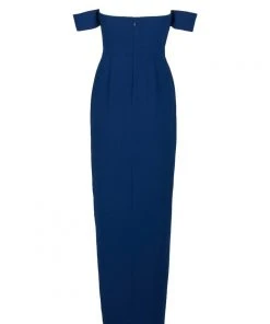 Formal Gowns Aidan Mattox - MN1E201813 Off-Shoulder Solid Crepe Column Dress