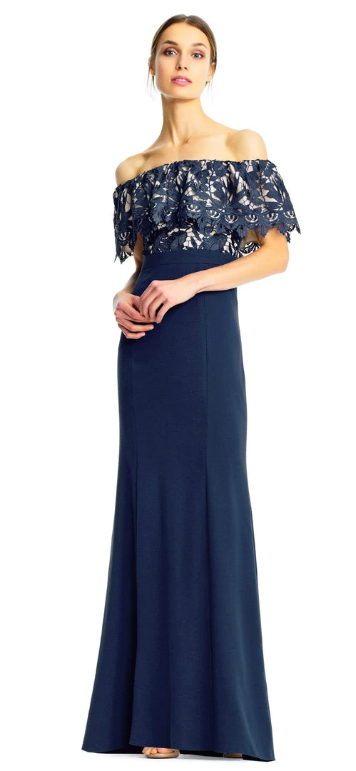 Formal Gowns Aidan Mattox - MN1E202072 Floral Lace Off-Shoulder Sheath Dress 3 Formal Gowns Aidan Mattox - MN1E202072 Floral Lace Off-Shoulder Sheath Dress