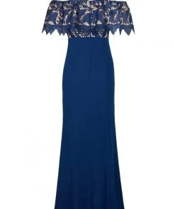 Formal Gowns Aidan Mattox - MN1E202072 Floral Lace Off-Shoulder Sheath Dress 10 Formal Gowns Aidan Mattox - MN1E202072 Floral Lace Off-Shoulder Sheath Dress