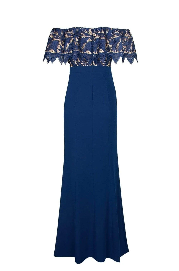 Formal Gowns Aidan Mattox - MN1E202072 Floral Lace Off-Shoulder Sheath Dress 6 Formal Gowns Aidan Mattox - MN1E202072 Floral Lace Off-Shoulder Sheath Dress