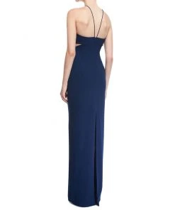 Aidan Mattox - MN1E202134 Halter Crepe Cutout Column Evening Gown Formal Gowns 10 Aidan Mattox - MN1E202134 Halter Crepe Cutout Column Evening Gown Formal Gowns
