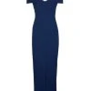 Formal Gowns Aidan Mattox - MN1E202585 Off-Shoulder Scuba Crepe Long Sheath Dress