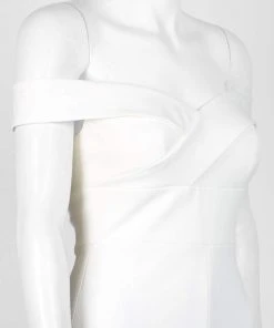 Formal Gowns Aidan Mattox - MN1E202585 Off-Shoulder Scuba Crepe Long Sheath Dress