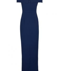 Formal Gowns Aidan Mattox - MN1E202585 Off-Shoulder Scuba Crepe Long Sheath Dress