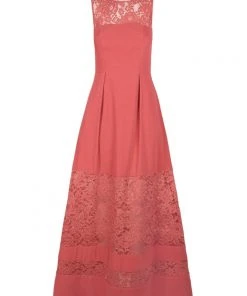 Aidan Mattox - MN1E202967 Sleeveless Lace Inset Crepe Gown