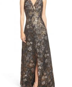 Formal Gowns Aidan Mattox - Printed Jacquard Long Dress MD1E200300