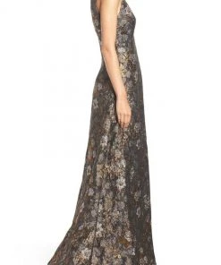 Formal Gowns Aidan Mattox - Printed Jacquard Long Dress MD1E200300 7 Formal Gowns Aidan Mattox - Printed Jacquard Long Dress MD1E200300