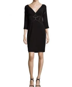 Aidan Mattox - V-Neckline Jersey Cocktail Dress MD1E200249