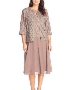 Alex Evenings - 117196 Popover Dress With Open Front Jacket