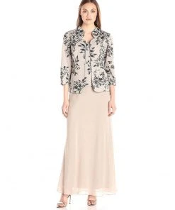 Alex Evenings - 125607 Floral Printed Sheath Dress With Jacket