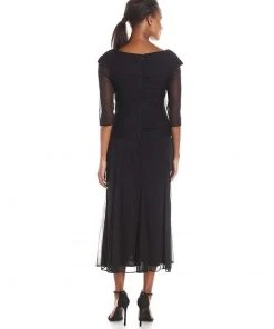 Alex Evenings - 132141 Ruched Off Shoulder Tea Length Dress 9 Alex Evenings - 132141 Ruched Off Shoulder Tea Length Dress