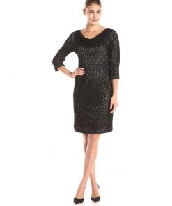 Cocktail Dresses Alex Evenings - Lace Cowl Neck Dress 1121024