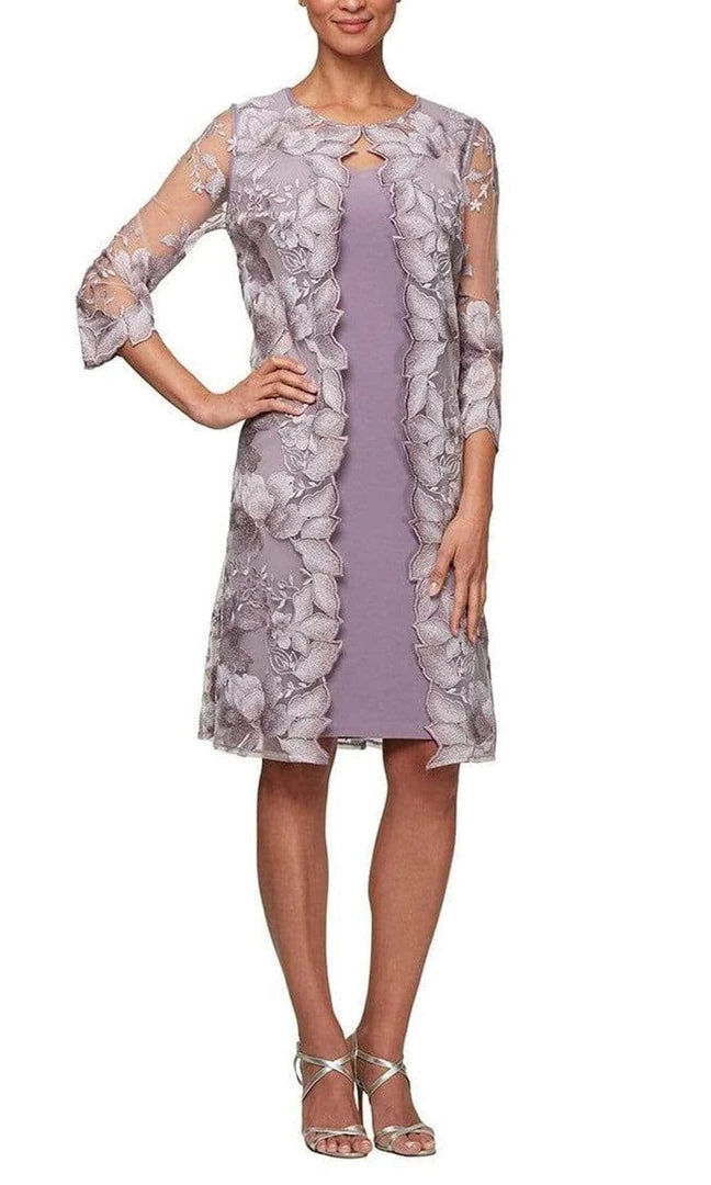Cocktail Dresses Alex Evenings - Sheer Embroidered Ensemble 81122202 - 1 Pc Smokey Orchid In Size 10 Available 3 Cocktail Dresses Alex Evenings - Sheer Embroidered Ensemble 81122202 - 1 Pc Smokey Orchid In Size 10 Available