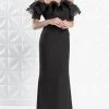 Alexander By Daymor - 1257 Sheer Ruffled Off-shoulder Long Gown - 1 Pc Midnite In Size 12 Available Formal Gowns