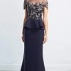 Formal Gowns Alexander By Daymor - Lace Embroidered Peplum Gown 1459 - 1 Pc Navy In Size 8 Available 2 Formal Gowns Alexander By Daymor - Lace Embroidered Peplum Gown 1459 - 1 Pc Navy In Size 8 Available