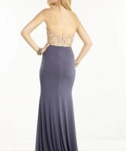 Alyce Paris - 1128 Strapless Beaded Jersey Sheath Dress Formal Gowns