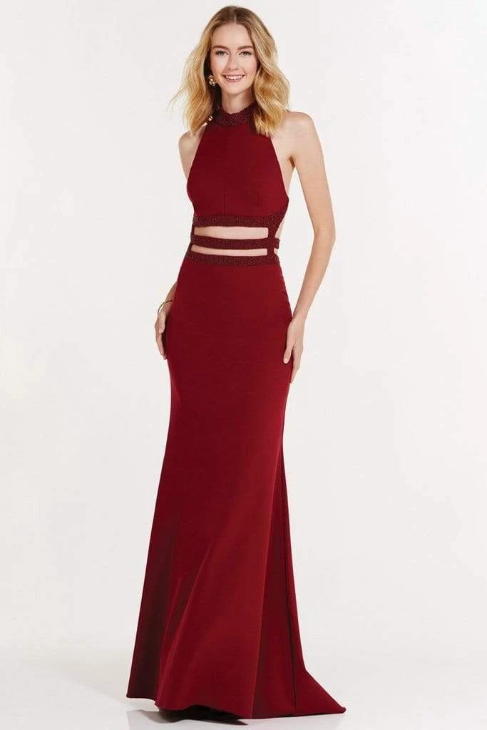 Alyce Paris - 1204 High Halter Neck Strappy Midriff Long Gown 5 Alyce Paris - 1204 High Halter Neck Strappy Midriff Long Gown