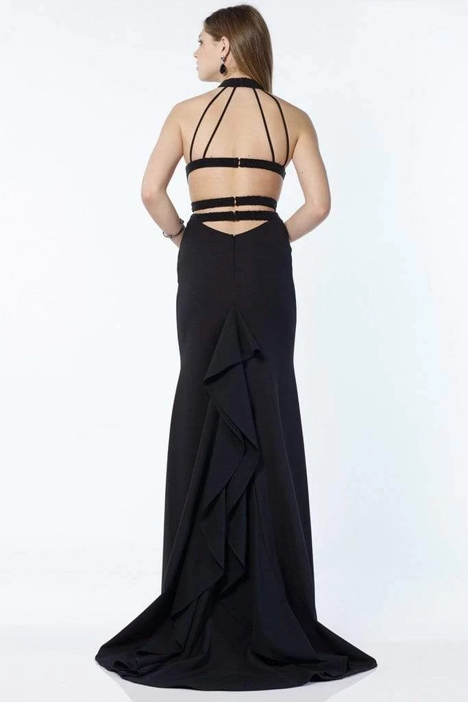 Alyce Paris - 1204 High Halter Neck Strappy Midriff Long Gown 4 Alyce Paris - 1204 High Halter Neck Strappy Midriff Long Gown
