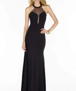 Alyce Paris - 1212 Halter Neck Trumpet Dress With Train Formal Gowns