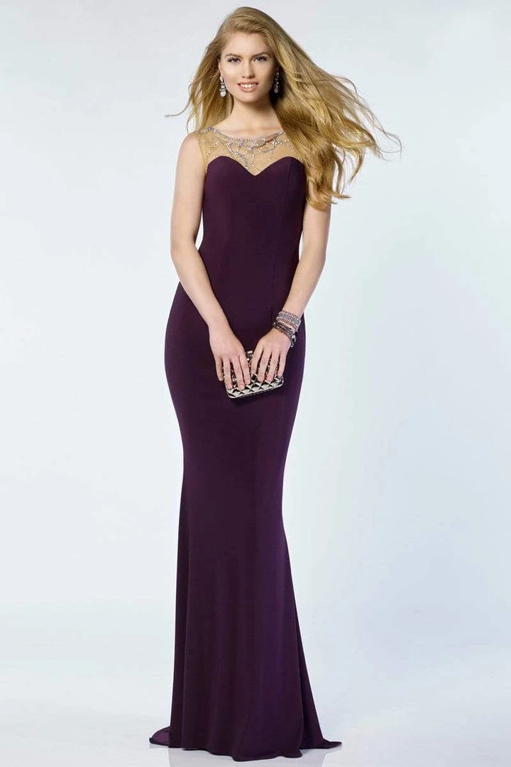 Formal Gowns Alyce Paris - 1217 Jewel-Sprinkled Illusion Back Long Gown 3 Formal Gowns Alyce Paris - 1217 Jewel-Sprinkled Illusion Back Long Gown