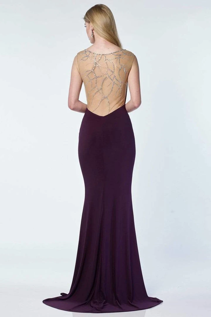 Formal Gowns Alyce Paris - 1217 Jewel-Sprinkled Illusion Back Long Gown 4 Formal Gowns Alyce Paris - 1217 Jewel-Sprinkled Illusion Back Long Gown