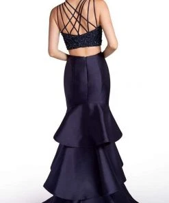 Alyce Paris - 1296 Two-Piece Beaded Bodice Tiered Mermaid Gown